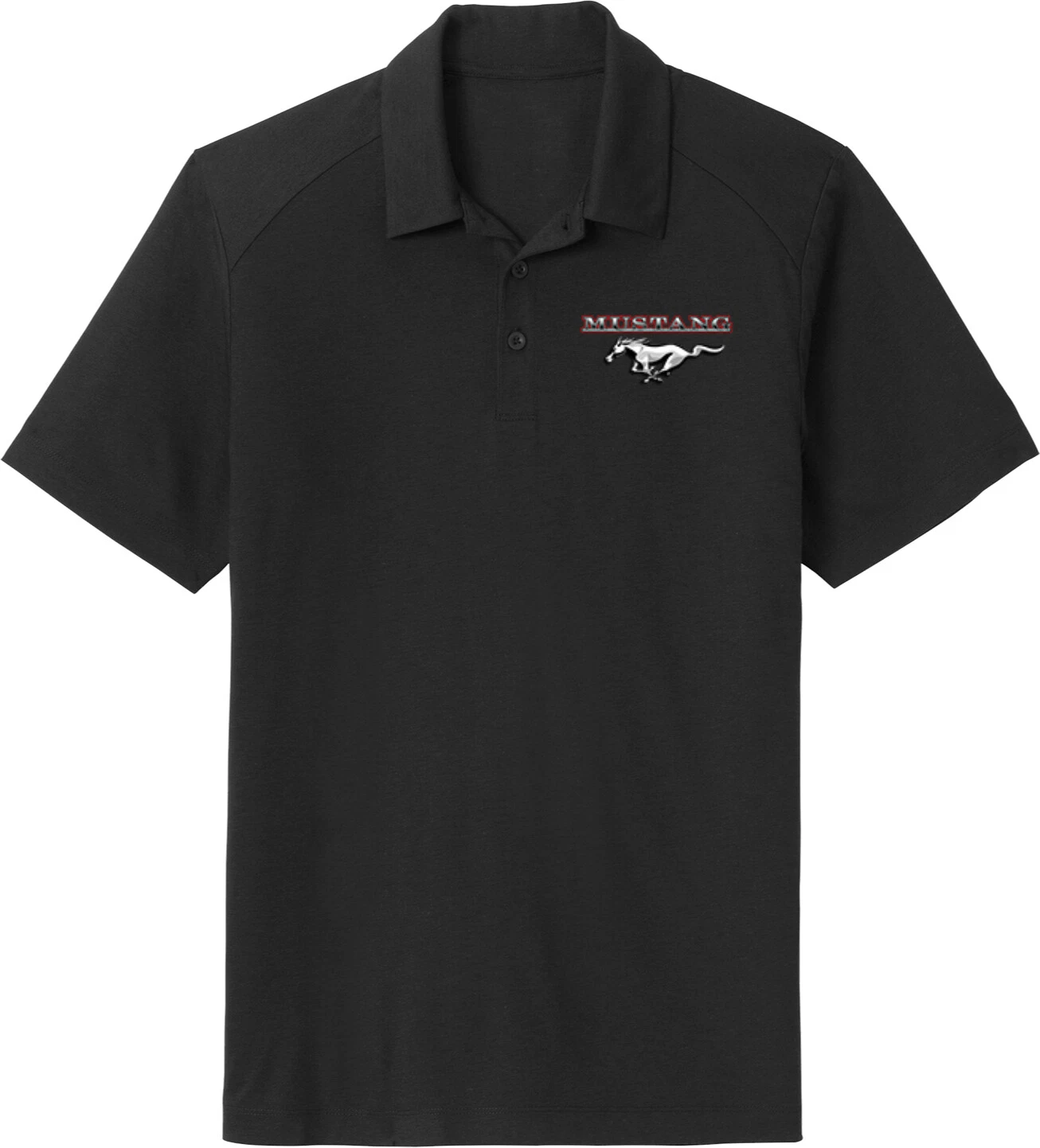 Ford Mustang Tri Blend Wicking Polo Pocket Print