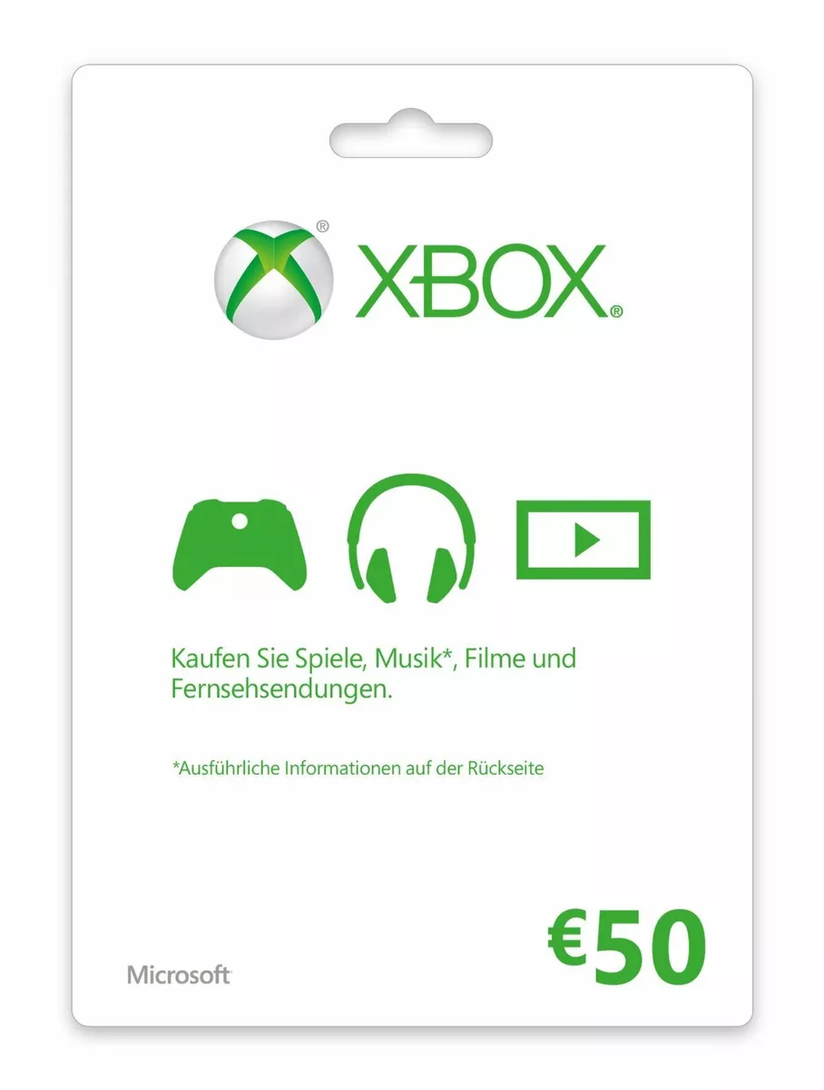 Xbox Live Guthaben 50 Euro Xbox Live Code Email 885370611731 | eBay