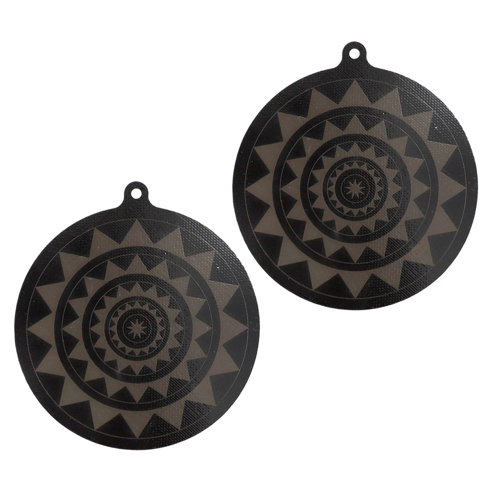 F��r Induktion Herd Matte Set 24cm Thermochrome Silikonbez��ge in Farbe Schwarz - Bild 2 von 4