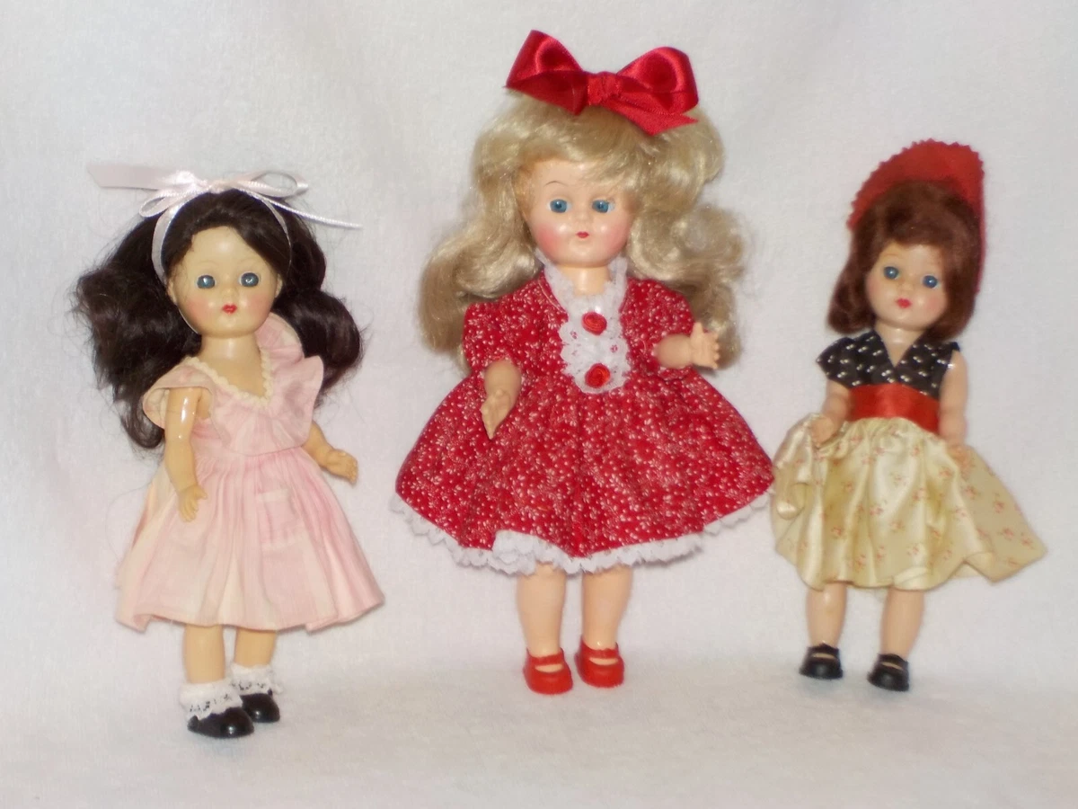 3 Small Vintage Hard Plastic Dolls Dressed 1 eBay