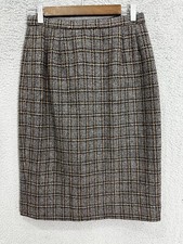 Pendleton Wool Pencil Skirt Petite 10p Grey Plaid Office Chic Preppy Academia