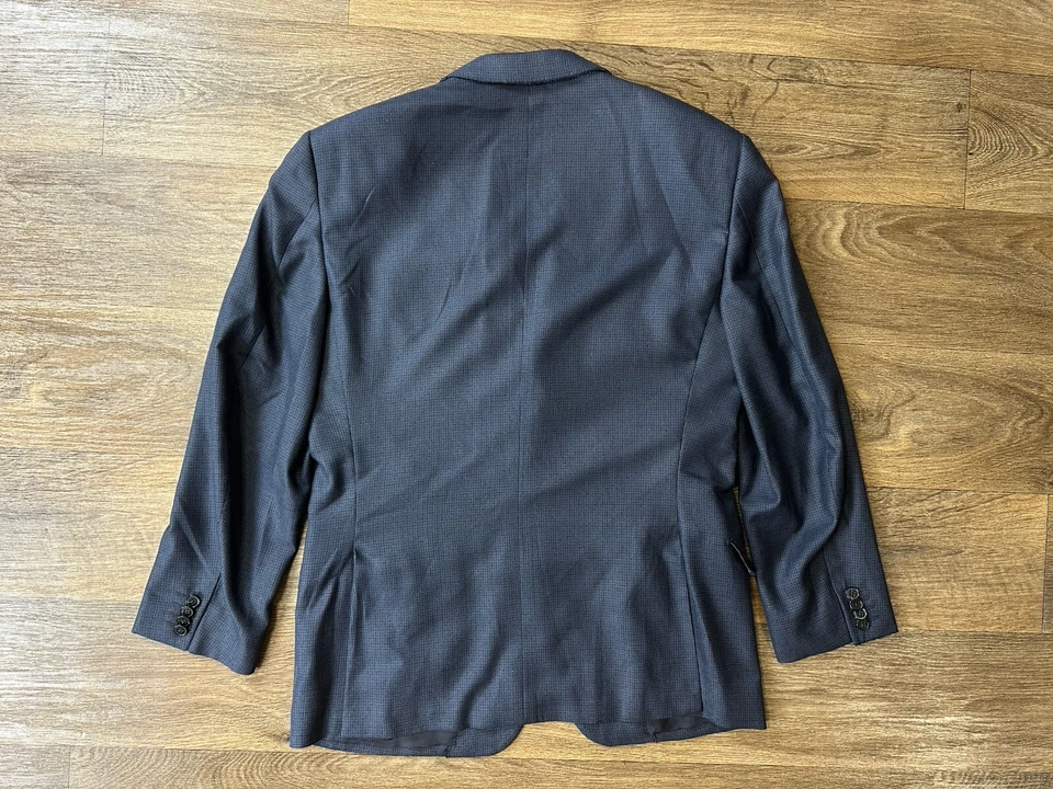 Blazer Abrigo Deportivo Chaqueta ERMENEGILDO ZEGNA Azul Cuadros LANA DE SEDA 50 R Foto 2 de 4