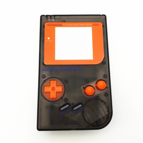 Clear Black Housing Shell Case Orange Buttons For Nintendo Game Boy Classic - Picture 3 of 32