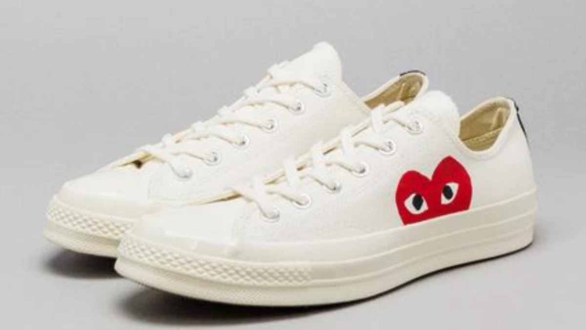 CONVERSE X DES GARCONS PLAY Chuck Taylor Low White Shoes 3-12 | eBay