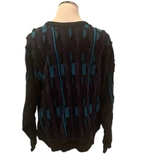 Norm Thompson Sweater  VTG Mens Size L 3D Knit Cosby Coogi Biggie Style