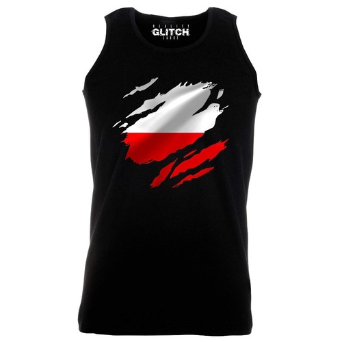 Torn Poland Flag Men's Vest Polish Warsaw Country national football - Picture 2 of 16