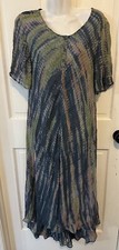 Nicholas K Fable Dress NWT Tie Dye Asymmetrical Blue Viscose Sz Medium