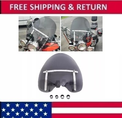 19''x17'' Smoke WindScreen Windshield Fits 7/8'' 1'' Handlebar For Honda VTX 1800c