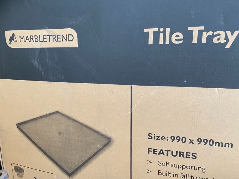 New Marbletrend Tile Tray Bathroom Shower Base Square Moulded BMC 990W