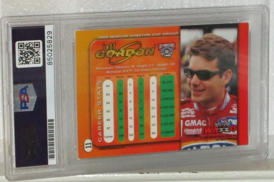 1998 WHEELS JEFF GORDON AUTOGRAPHED CARD #11 PSA/DNA AUTHENTIC AUTO AWESOME - Image 4 of 4