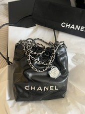 Brand New Ss23 - Chanel 22 Mini In Black With Ruthenium Hardware