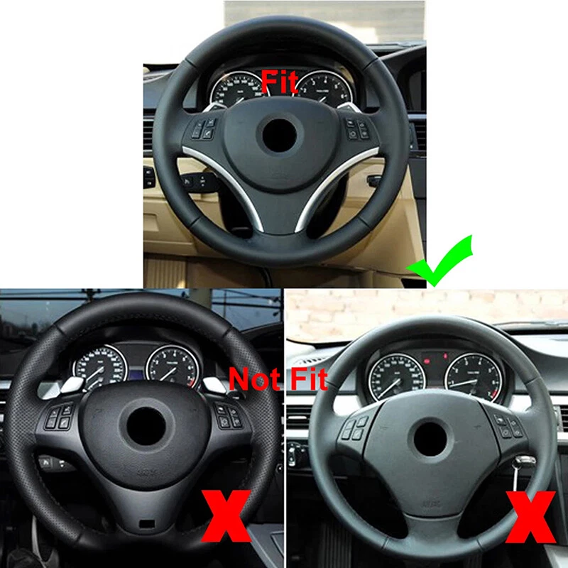 Cubierta de embellecedor de volante plateada para BMW E90 E92 E93 325i 320i 2005-2012 Foto 2 de 4