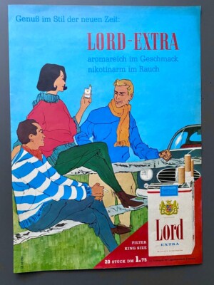 Lord Extra Cigarette Oldtimer 60s retro 1962 Vintage Ad Werbung Reklame