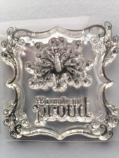 'YOU MAKE ME PROUD', Acrylic Stamp, Measures 5.5 X 5.5cm, New