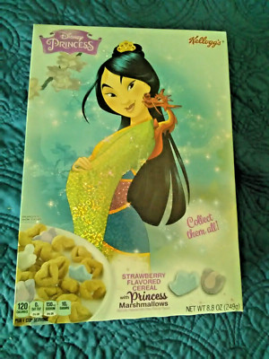 Kellogg's Disney princess MULAN Collectable Cereal Box, Full,Sealed and UnOpened