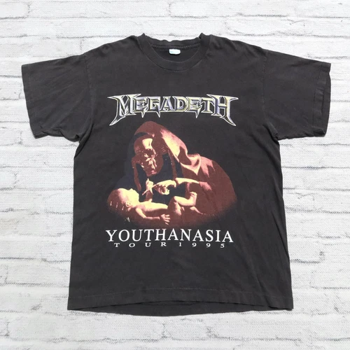 Megadeth Youthanasia Tour Shirt Made in USA Ban 1990s vintage concert t-shirt, vintage, single stitch, B+ condition