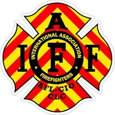 4 Inch Non-Reflective IAFF Chevron Firefighter Maltese Cross Firefighter Sticker