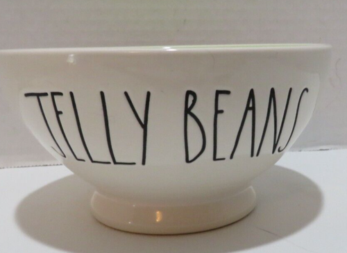 RAE DUNN NUOVA CIOTOLA DA PORTATA "JELLY BEANS" 5,5" X 3" BIANCA CON INTERNO VERDE PASTELLO - Foto 1 di 6