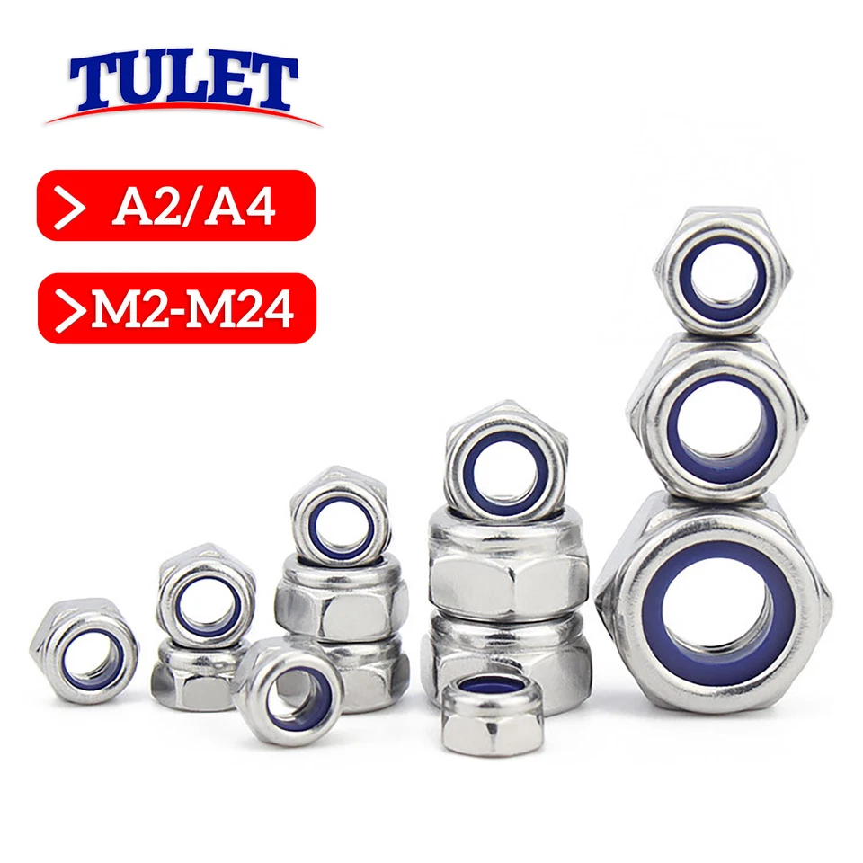 Sicherungsmutter Selbstsichernde Muttern DIN 985 Edelstahl A2 V2A A4 V4A M2-M24