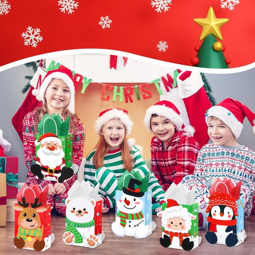 30PCS Christmas Gift Bags Bulk 8.2"x5.9"x3.15" Small Christmas Bags with Tiss... - Picture 7 of 7