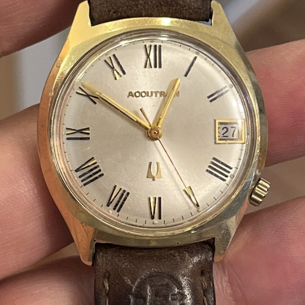 Bulova accutron 14k gold clearance watch