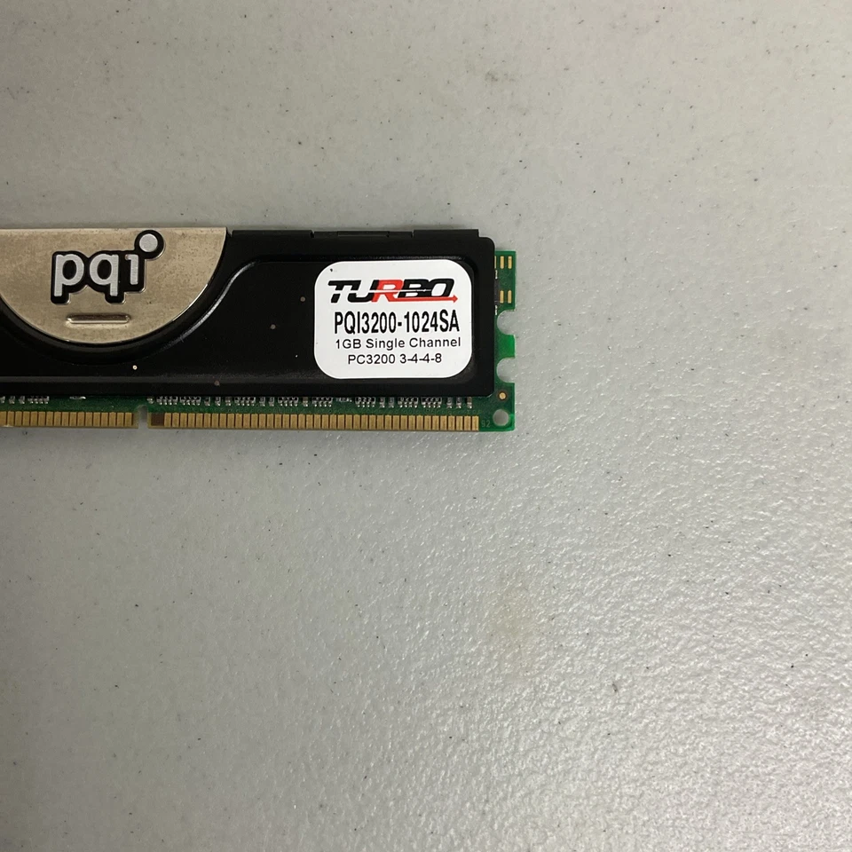 PQI TURBO PQI3200-1024DP 1GB  PC 3200 DDR 400 184-Pin RAM - Image 2 of 2