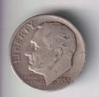 1953-S ROOSEVELT DIME 10¢ SAN FRANCISCO 90% SILVER COIN UNITED STATES MINT