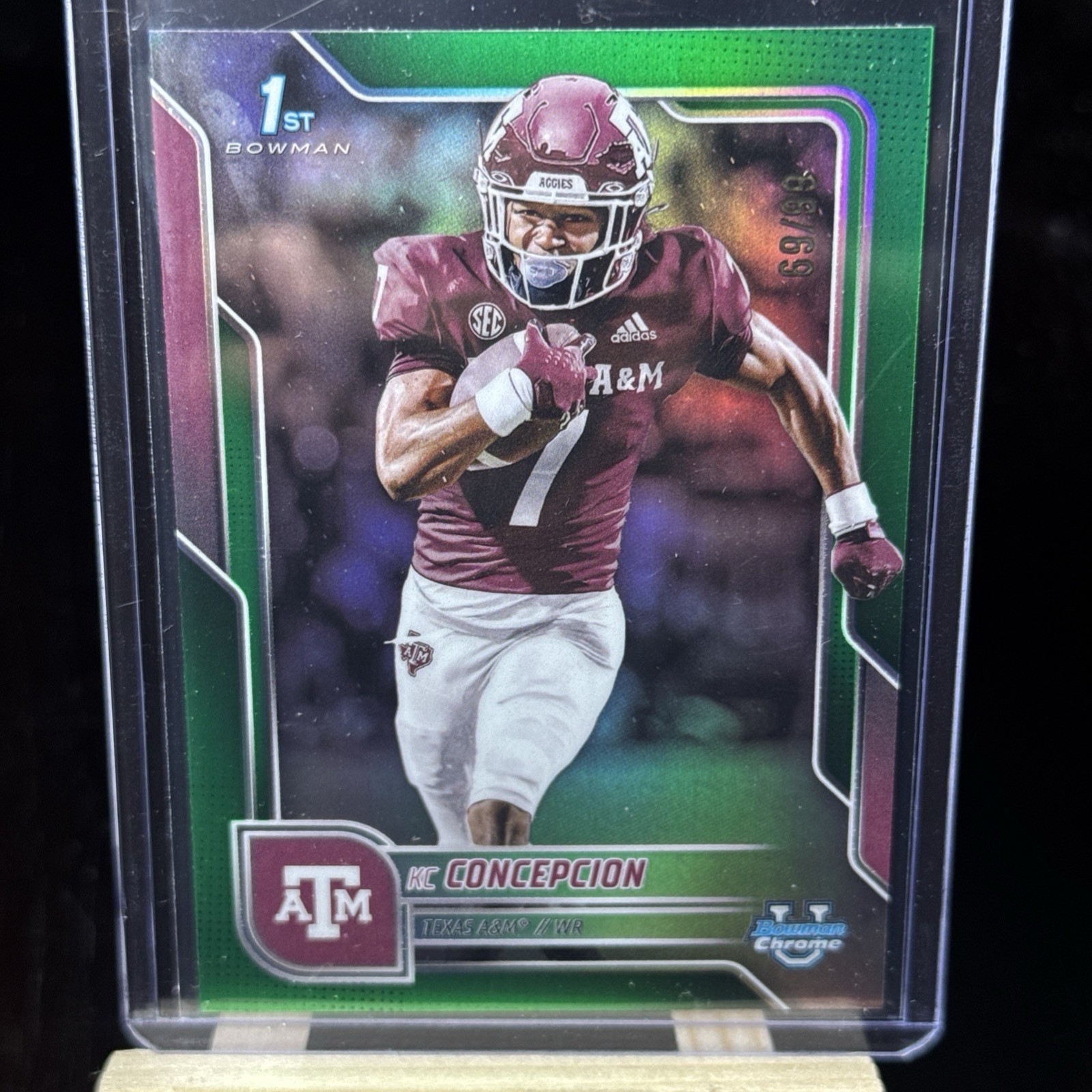 2025 Bowman Chrome U KC Concepcion Green Refractor 1st /99 Texas A&M