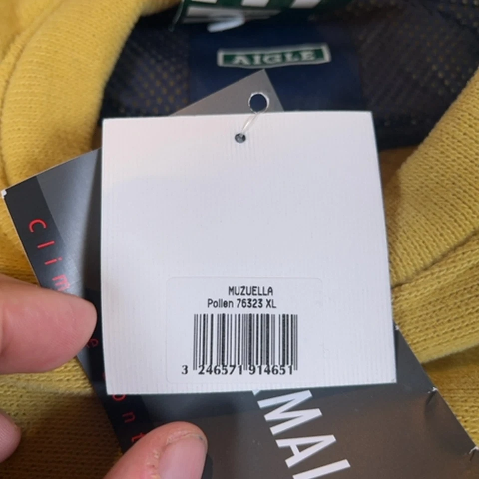 Aigle Mens XL Yellow Polartec Thermal Pro Fleece Sweatshirt Warm Durable Outdoor — 第 4/4 张图片