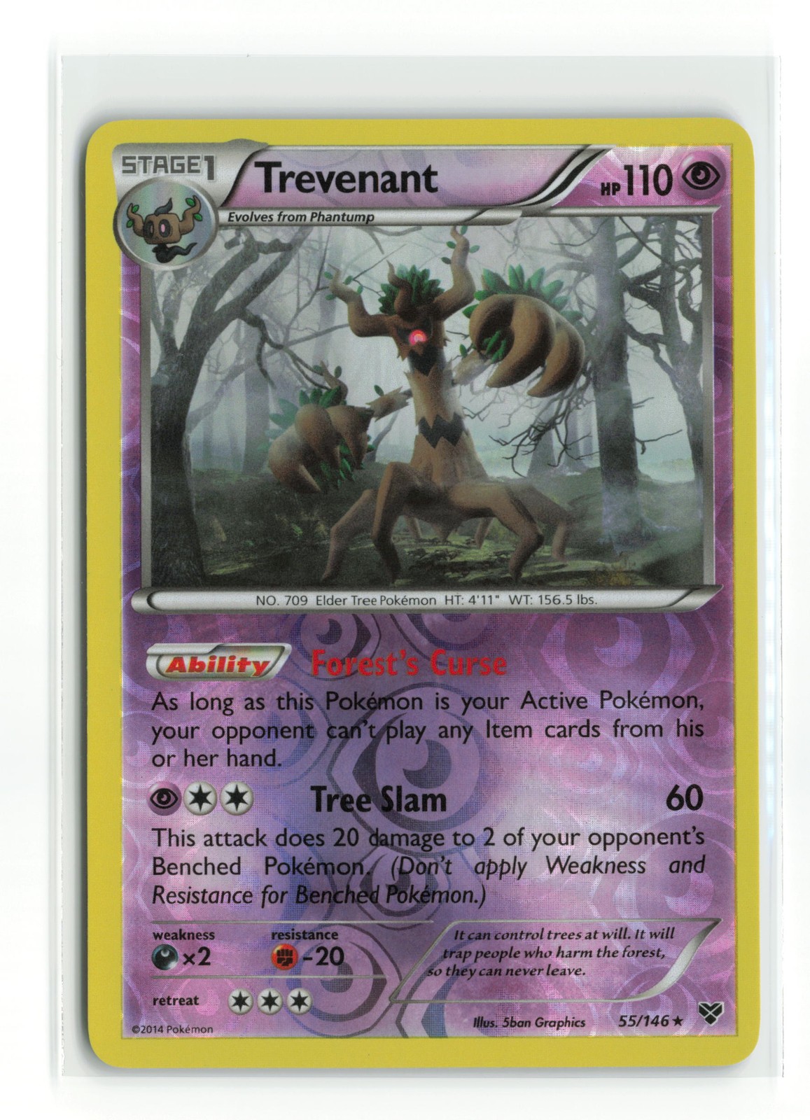 TREVENANT 55/146 REVERSE HOLO XY BASE SET POKEMON TCG LP