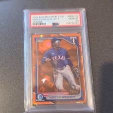 2024 BOWMAN DRAFT SAPPHIRE ED ORANGE #BDC112 SEBASTIAN WALCOTT 23/25 PSA 10