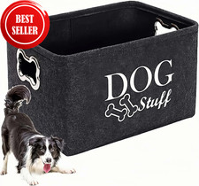 Dog & Cat Toy Storage Basket, Cute Pet Toy Organiser Bin & Box for a Tidy Living