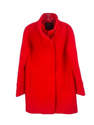 J Crew Red Stadium Cloth Coat Nello Gori Cocoon Full Zip Sz 6 B2770
