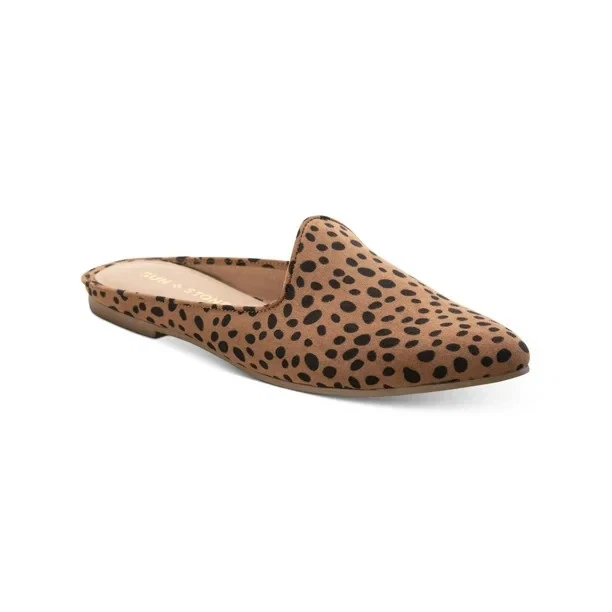 Sun + Stone Women's Ninna Slip On Mules, Cheetah Size 7.5M