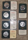 6 American Silver Eagles 1994, 1995, 1998, 1999, 2000, 2004 1oz .999 Fine Silver