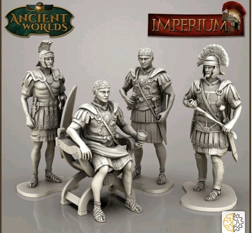 28mm Roman Camp Officers Set - Wagon Tabletop Gaming Miniaturen