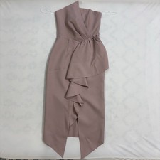 Elliatt Strapless Sheath Midi Dress XS Mauve Ruffle Front Cocktail Asymmetrical