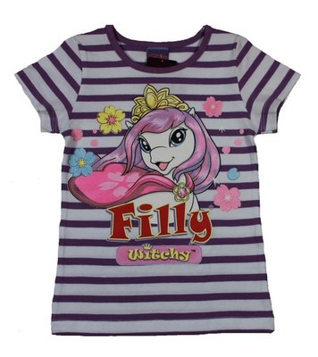 Filly Mädchen T-Shirt Pferd Gestreift Violett (hyacinth) Pferdeshirt Gr. 98