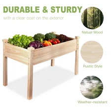 Outdoor Raised Garden Bed with Legs Vegetable Elevated Planter Box Herb Garden