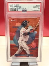 2025 Topps Finest Jose Ramirez #135 Uncommon Orange Refractor /20 PSA 10 Low POP