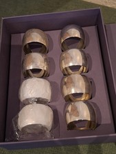 Boxed Vintage Silver Plated 8 Napkin Rings - Chunky - Good Quality And Boxed
