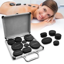 Hot Stones for Massage, 9PCS Electric Massage Stone Set for Professional or H...