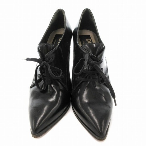 Golden Goose Booties Lace Up Chunky Heel Leather 37 Black JS Used 71f1e504e162a3 - Picture 2 of 8