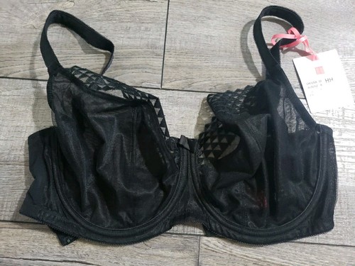 Cleo by Panache Reggiseno Donna Demi a Rete con Ferretto 9971, Nero, 30HH - Foto 1 di 8