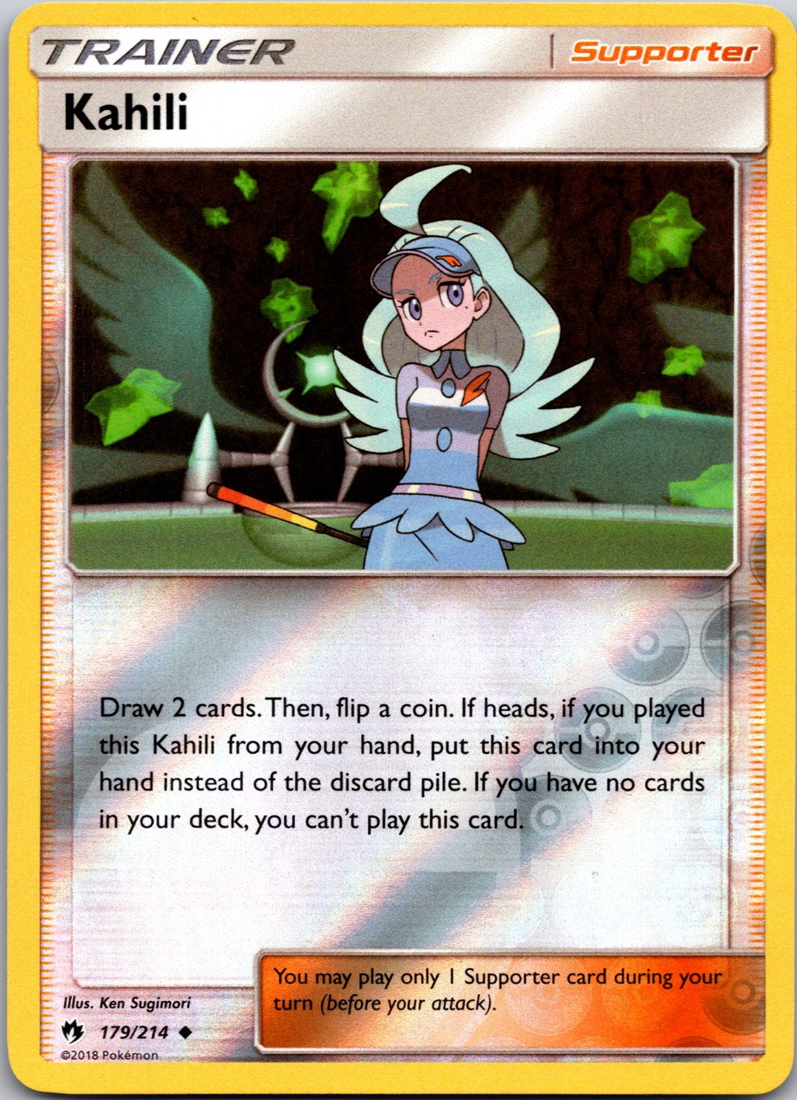 Kahili 179/214 Reverse Holo SM - Lost Thunder NM Pokémon TCG