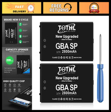 2-Pack High Capacity 2800mAh Rechargeable Battery for Game Boy Advance SP  Tool