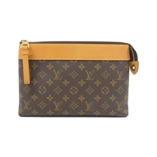 Authentic LOUIS VUITTON Monogram Archive Pochette Voyage Souple M14057 Second...