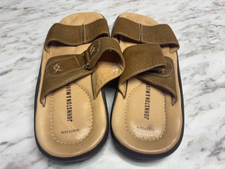 Johnston & Murphy Sandalias de Piel de Oveja para Hombres 9 M Cuero Marrón Jesús Bohemio Hippie Foto 4 de 4