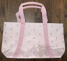 Victoria's Secret VS Pink Stripe Tote Bag Glitter Logo Black Friday Rhinestone