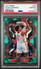 2021 PANINI PRIZM GREEN ICE #305 JALEN JOHNSON PSA 10